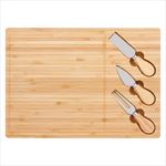 HST70850 Astor Bamboo Cheese Board Knife Set With Custom Imprint